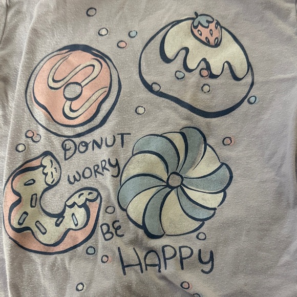 Kids Long Sleeve Donut Graphic Tee - Lavendar - Picture 3 of 4